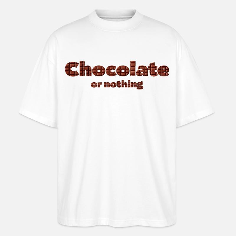Chocolate pattern with 3D effect - Stanley/Stella Oversized Unisex Organic T-shirt Blaster 2.0 - white