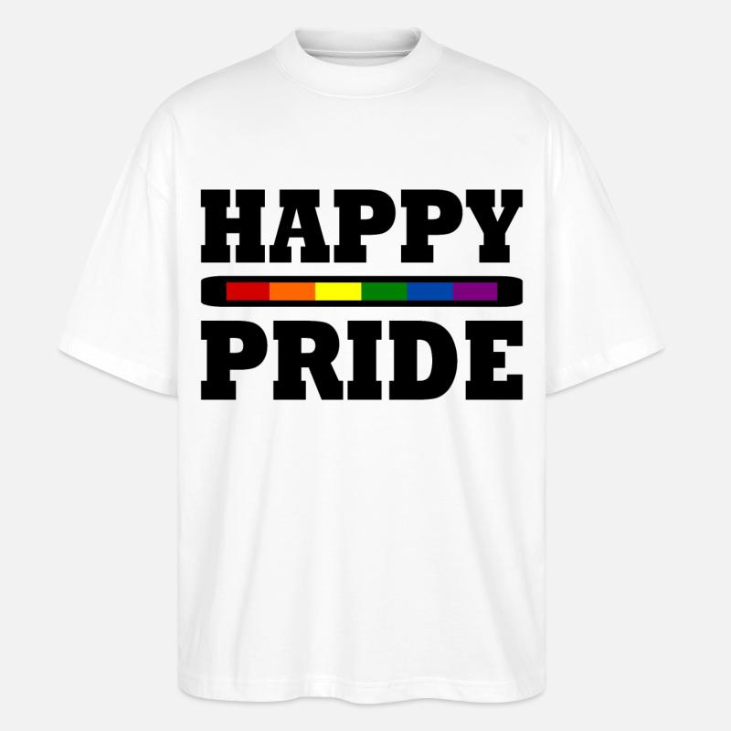 Happy pride - Stanley/Stella Oversized Unisex Bio T-Shirt Blaster 2.0 - Weiß