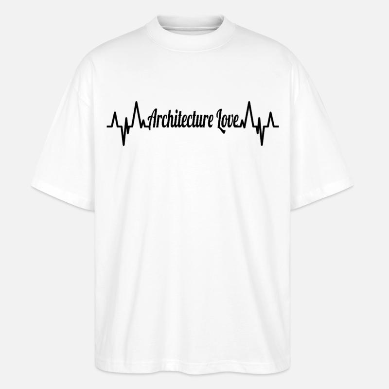 Architecture Love ECG Heart Line - T-shirt bio Blaster 2.0 coupe oversize Stanley/Stella Unisexe - blanc