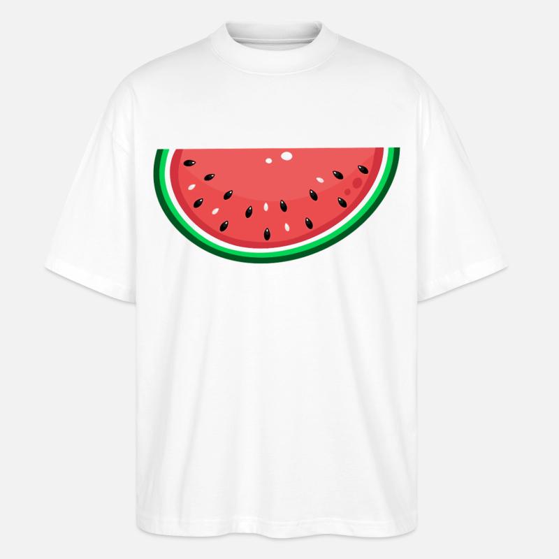 Wassermelone Design Scheibe - Stanley/Stella Oversized Unisex Bio T-Shirt Blaster 2.0 - Weiß