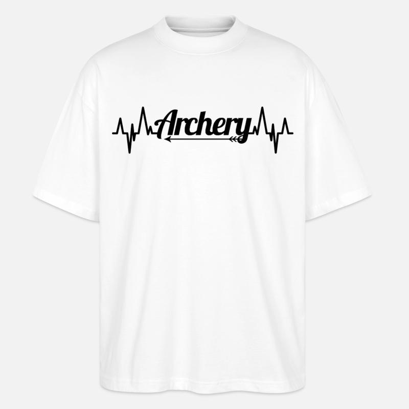 Bogenschießen Herzlinie - Stanley/Stella Oversized Unisex Bio T-Shirt Blaster 2.0 - Weiß