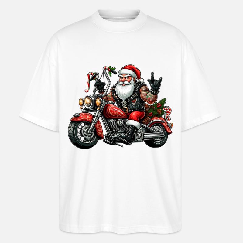 Santa Moto 4 - Stanley/Stella Oversized Unisex Bio T-Shirt Blaster 2.0 - Weiß