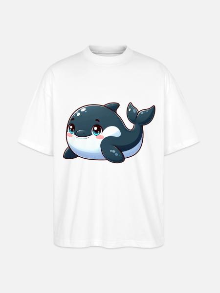 killer whale - Stanley/Stella Oversized Unisex Organic T-shirt Blaster 2.0 - white