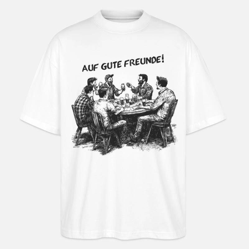 Auf gute Freunde - Stanley/Stella Oversized Unisex Bio T-Shirt Blaster 2.0 - Weiß