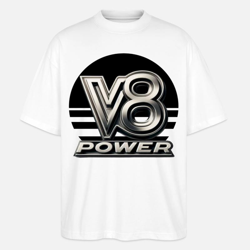 V8-Leistung - Stanley/Stella Oversized Unisex Bio T-Shirt Blaster 2.0 - Weiß