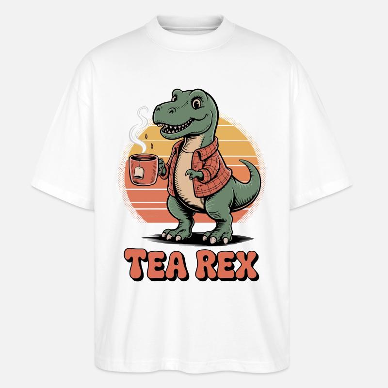 Tee-Rex-Dinosaurier - Stanley/Stella Oversized Unisex Bio T-Shirt Blaster 2.0 - Weiß