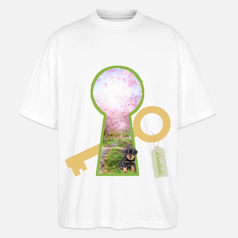 landliebe mit hund - Stanley/Stella Oversized Unisex Bio T-Shirt Blaster 2.0 - Weiß