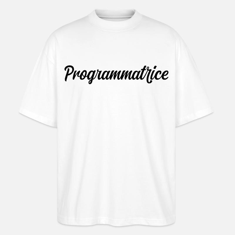 Programmatrice Informatique Code Développeuse Web - T-shirt bio Blaster 2.0 coupe oversize Stanley/Stella Unisexe - blanc
