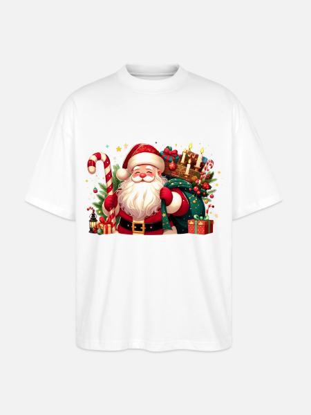 Santa Fun 9 - Stanley/Stella Oversized Unisex Organic T-shirt Blaster 2.0 - white