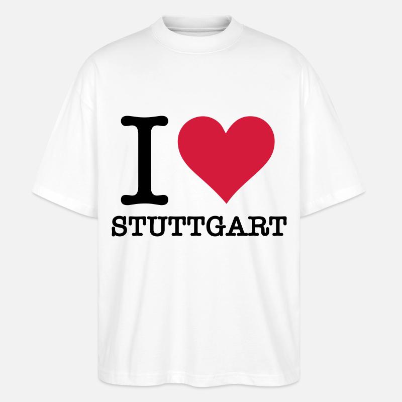 Ich liebe Stuttgart - Stanley/Stella Oversized Unisex Bio T-Shirt Blaster 2.0 - Weiß