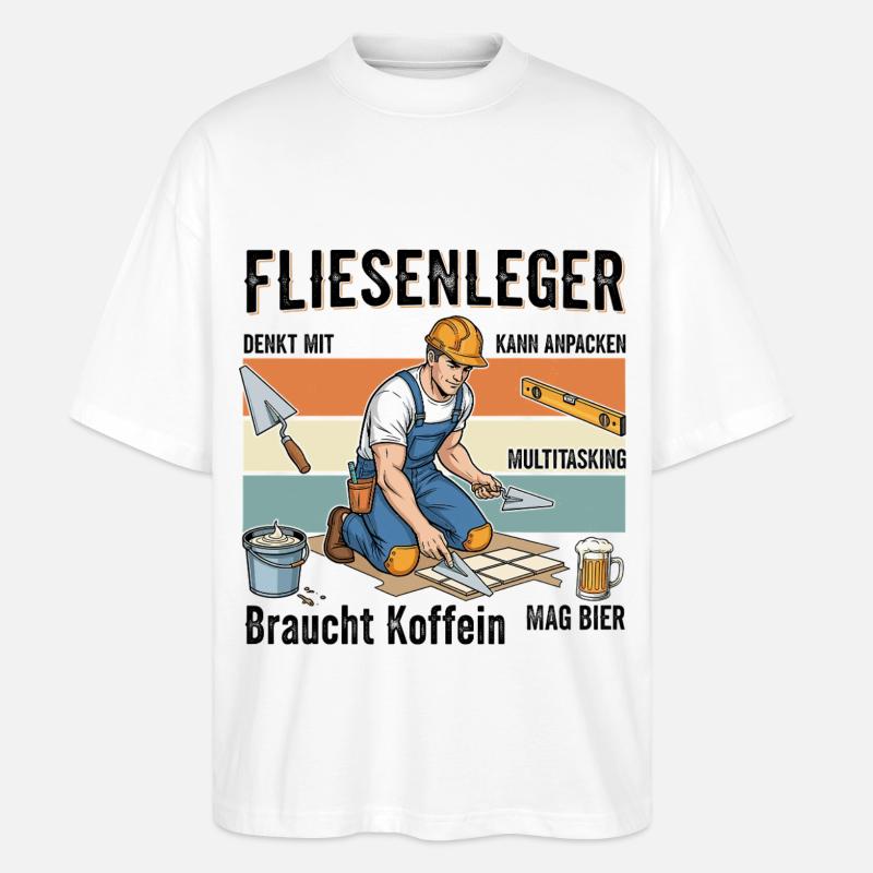 Der Fliesenleger - Stanley/Stella Oversized Unisex Bio T-Shirt Blaster 2.0 - Weiß
