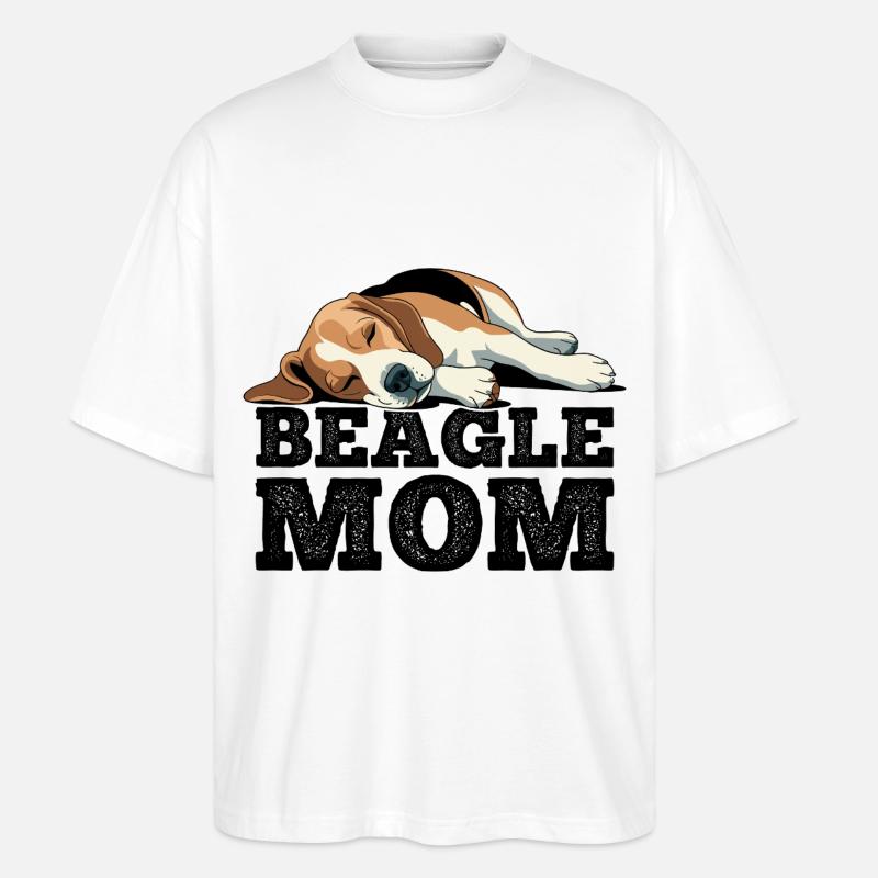 Beagle Mama - Stanley/Stella Oversized Unisex Bio T-Shirt Blaster 2.0 - Weiß