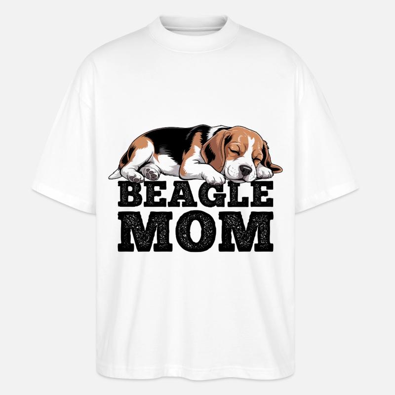 Beagle Mama - Stanley/Stella Oversized Unisex Bio T-Shirt Blaster 2.0 - Weiß