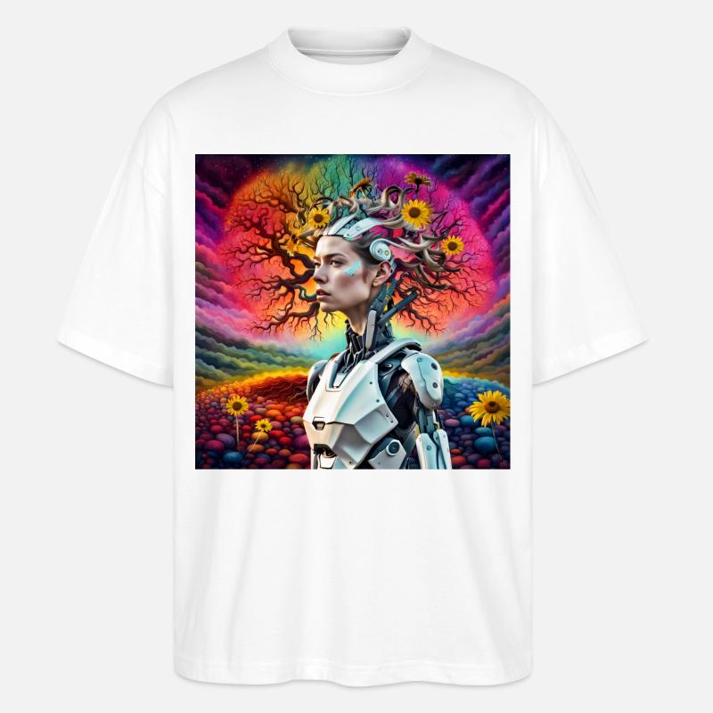 Android Tree - Stanley/Stella Oversized Unisex Organic T-shirt Blaster 2.0 - white