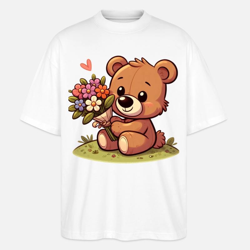 Teddybär 4 - Stanley/Stella Oversized Unisex Bio T-Shirt Blaster 2.0 - Weiß