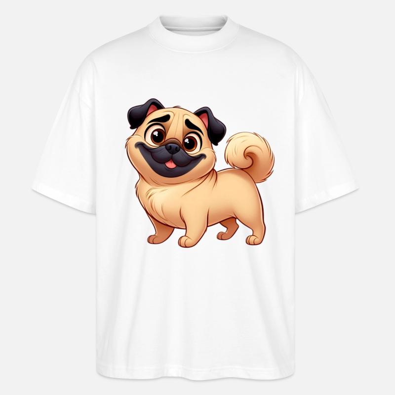 Mops 6 - Stanley/Stella Oversized Unisex Bio T-Shirt Blaster 2.0 - Weiß