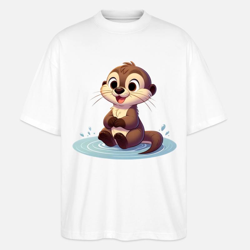 Fischotter 3 - Stanley/Stella Oversized Unisex Bio T-Shirt Blaster 2.0 - Weiß