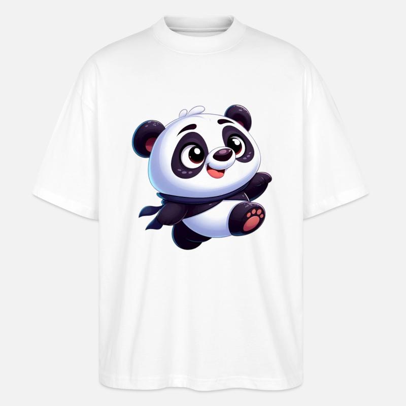 Panda 4 - Stanley/Stella Oversized Unisex Bio T-Shirt Blaster 2.0 - Weiß