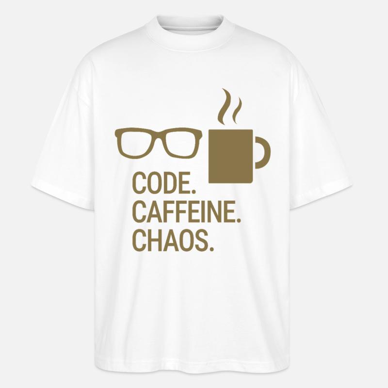 Code. Caféine. Chaos. - T-shirt bio Blaster 2.0 coupe oversize Stanley/Stella Unisexe - blanc