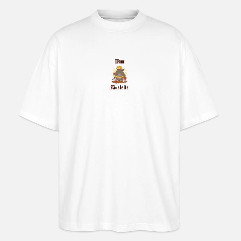 Team Baustelle - Stanley/Stella Oversized Unisex Bio T-Shirt Blaster 2.0 - Weiß