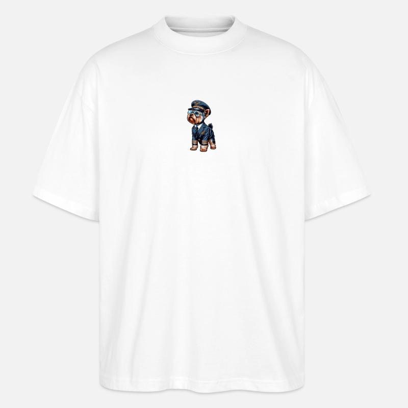 Yorkshire Terrier Pilot - Stanley/Stella Oversized Unisex Bio T-Shirt Blaster 2.0 - Weiß