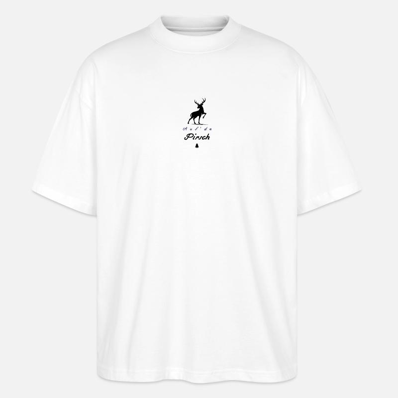 Auf da Pirsch Hirsch  - Stanley/Stella Oversized Unisex Bio T-Shirt Blaster 2.0 - Weiß