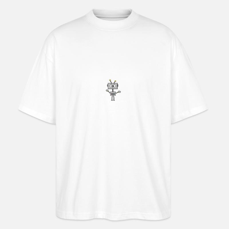Roboter Robbie - Stanley/Stella Oversized Unisex Bio T-Shirt Blaster 2.0 - Weiß