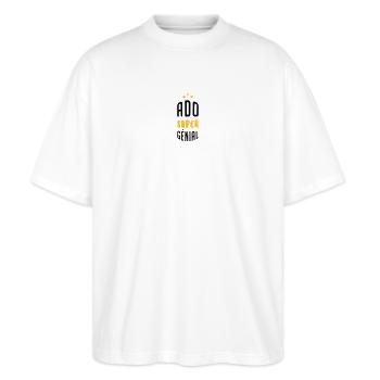 Teenager / Jugendliche / Jugendlicher / Kind - Stanley/Stella Oversized Unisex Bio T-Shirt Blaster 2.0 - Weiß - Vorne - Alina (178cm) & Michal (187cm)