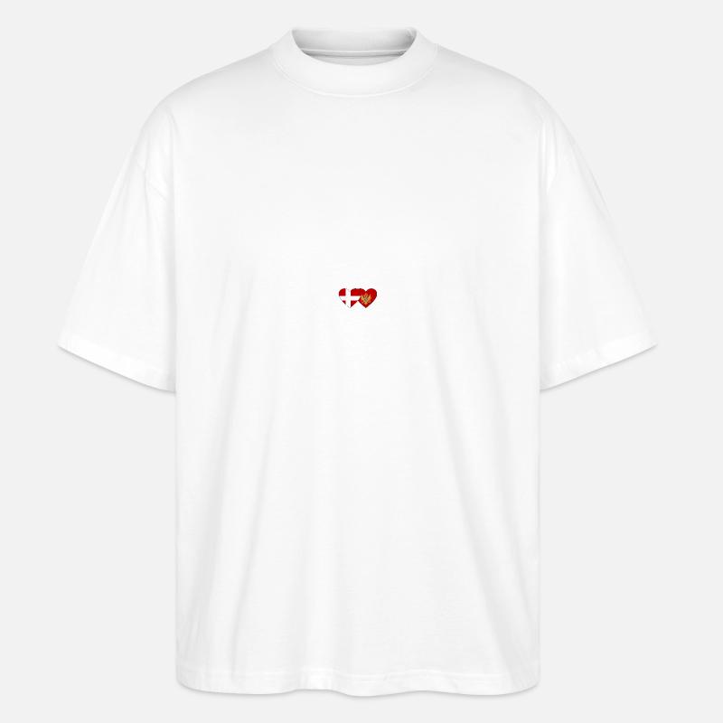 Danemark Drapeau du Monténégro - T-shirt bio Blaster 2.0 coupe oversize Stanley/Stella Unisexe - blanc