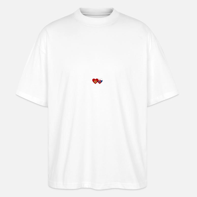 Montenegro Slowakei Flagge - Stanley/Stella Oversized Unisex Bio T-Shirt Blaster 2.0 - Weiß