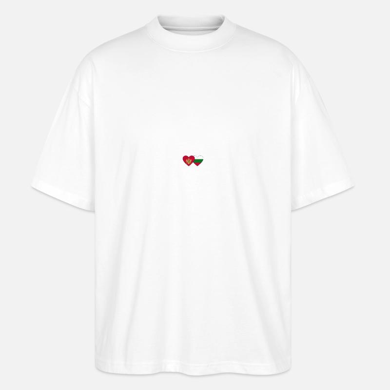 Monténégro Drapeau de la Bulgarie - T-shirt bio Blaster 2.0 coupe oversize Stanley/Stella Unisexe - blanc