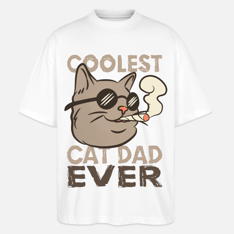 Katzenpapa - Stanley/Stella Oversized Unisex Bio T-Shirt Blaster 2.0 - Weiß