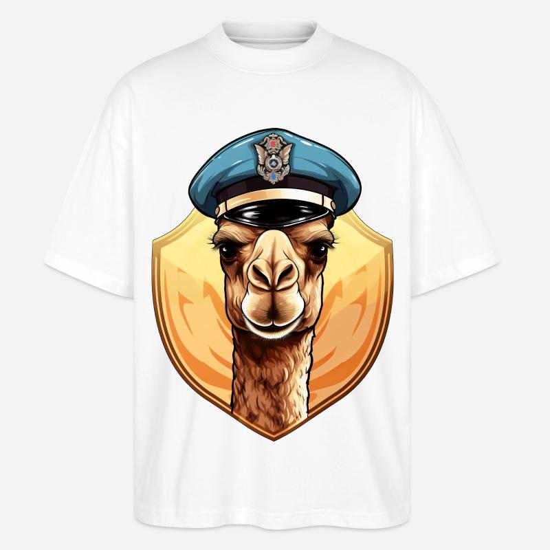 Polizei Kamel - Stanley/Stella Oversized Unisex Bio T-Shirt Blaster 2.0 - Weiß