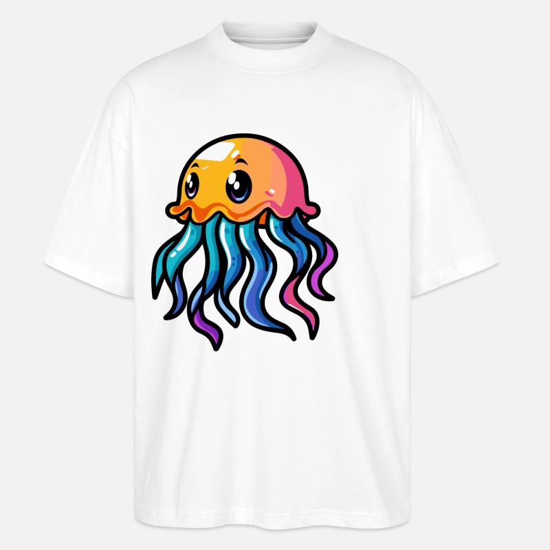 Jellyfish Comic - Stanley/Stella Oversized Unisex Organic T-shirt Blaster 2.0 - white