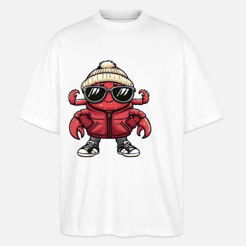 Krebs Krabbe Cool Comic - Stanley/Stella Oversized Unisex Bio T-Shirt Blaster 2.0 - Weiß