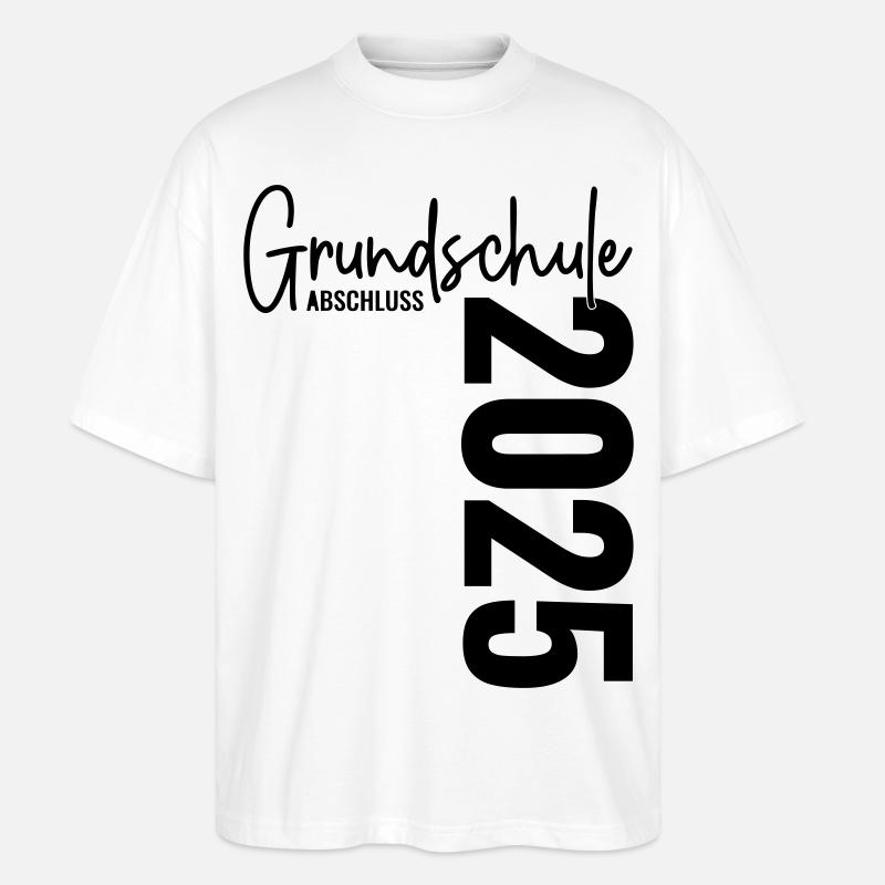 Abschluss 2025 Grundschule - Stanley/Stella Oversized Unisex Bio T-Shirt Blaster 2.0 - Weiß