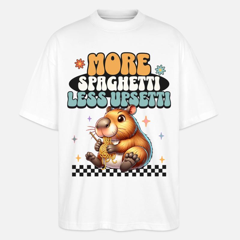 More Spaghetti Less Upsetti - Stanley/Stella Oversized Unisex Organic T-shirt Blaster 2.0 - white