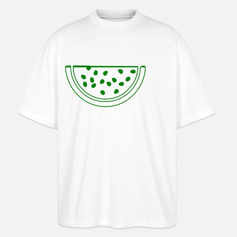 Wassermelone - Stanley/Stella Oversized Unisex Bio T-Shirt Blaster 2.0 - Weiß