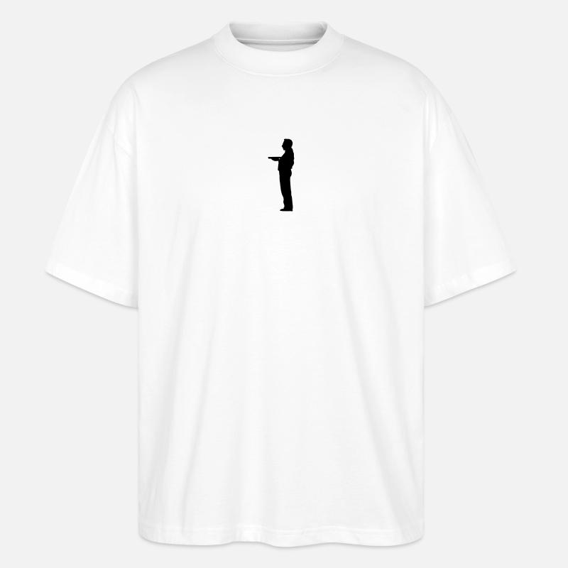 Kellner Butler Schattenfigur - Stanley/Stella Oversized Unisex Bio T-Shirt Blaster 2.0 - Weiß