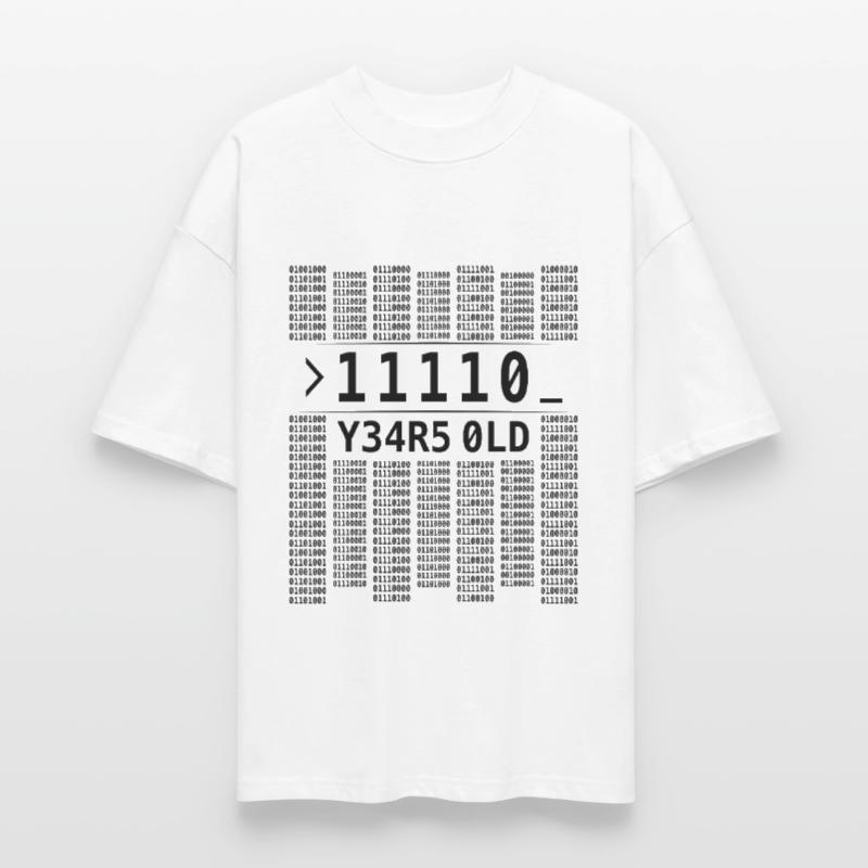 11110 YEARS OLD COMPUTER BINARY CODE 30TH BIRTHDAY Stanley/Stella Oversized Unisex Organic T-shirt Blaster 2.0