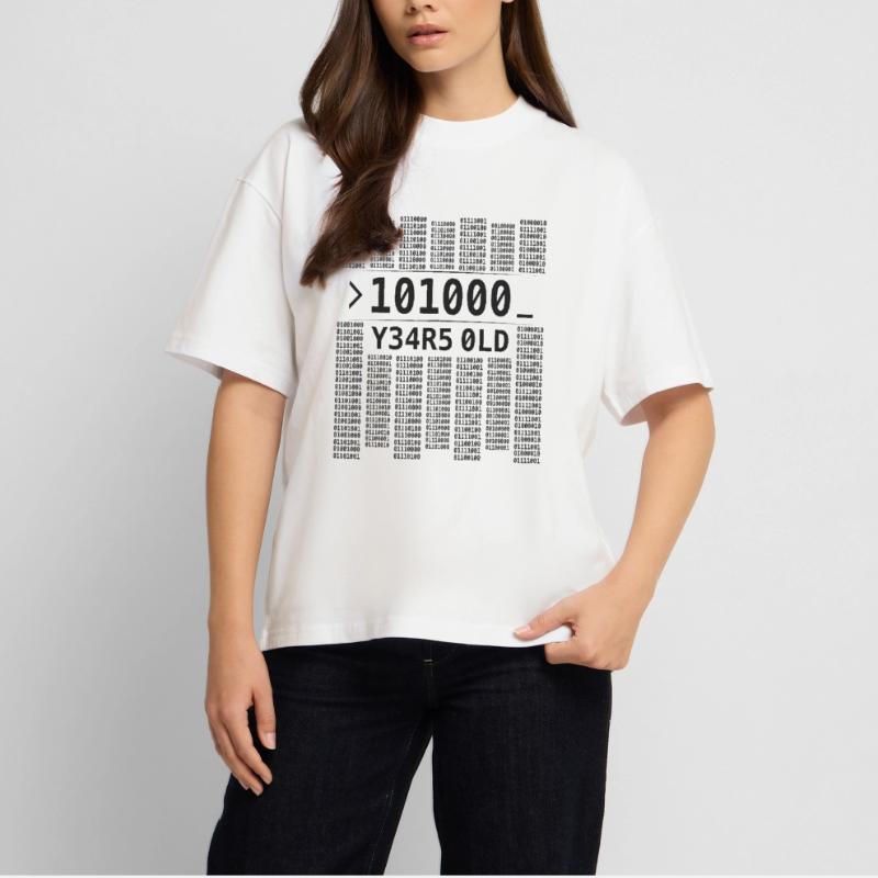 101000 YEARS OLD COMPUTER BINARY CODE 40TH BIRTHDAY Stanley/Stella Oversized Unisex Organic T-shirt Blaster 2.0
