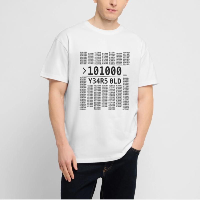 101000 YEARS OLD COMPUTER BINARY CODE 40TH BIRTHDAY Stanley/Stella Oversized Unisex Organic T-shirt Blaster 2.0