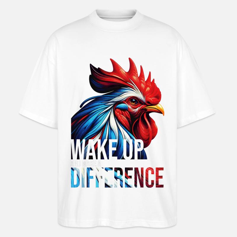 RÉVEILLEZ-VOUS ET FAITES LA DIFFÉRENCE-DB - T-shirt bio Blaster 2.0 coupe oversize Stanley/Stella Unisexe - blanc