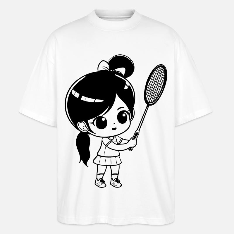 Badminton Mädchen - Stanley/Stella Oversized Unisex Bio T-Shirt Blaster 2.0 - Weiß