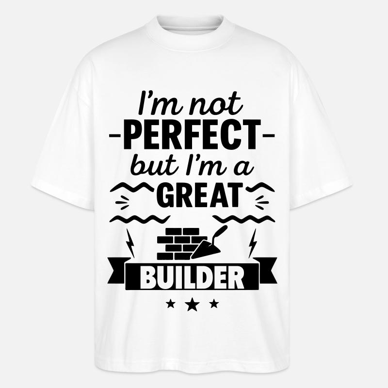 Pas parfait mais un grand maçon - T-shirt bio Blaster 2.0 coupe oversize Stanley/Stella Unisexe - blanc
