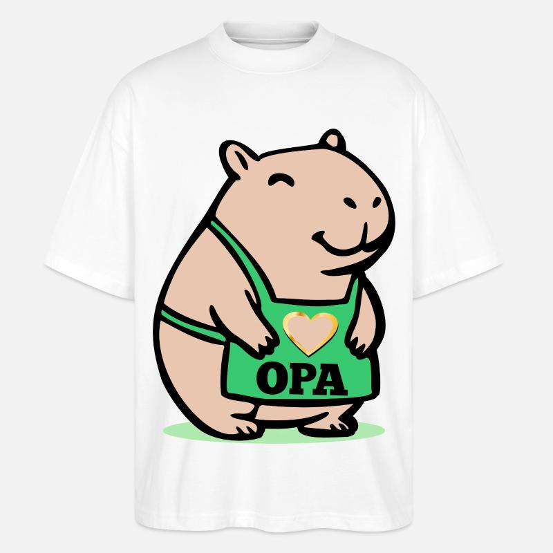 OPA CAPYBARA KOCH - Stanley/Stella Oversized Unisex Bio T-Shirt Blaster 2.0 - Weiß