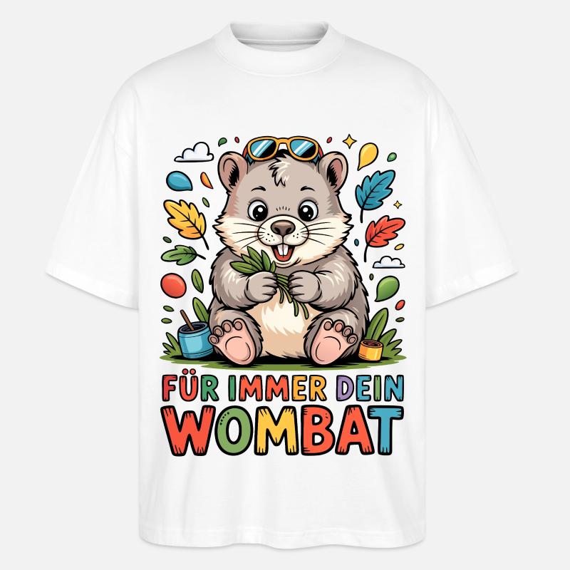 Für Immer Dein Wombat - Stanley/Stella Oversized Unisex Bio T-Shirt Blaster 2.0 - Weiß