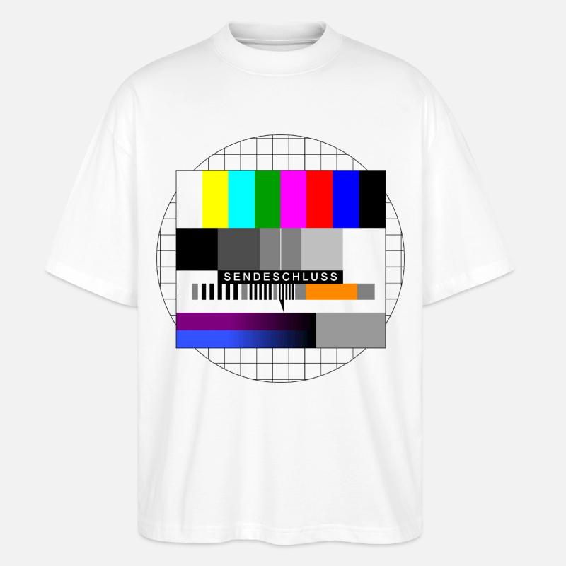Sendeschluss Sendepause Testbild - Stanley/Stella Oversized Unisex Bio T-Shirt Blaster 2.0 - Weiß
