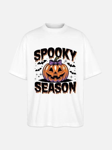 Halloween Pumpkin Spooky Season - Stanley/Stella Oversized Unisex Organic T-shirt Blaster 2.0 - white