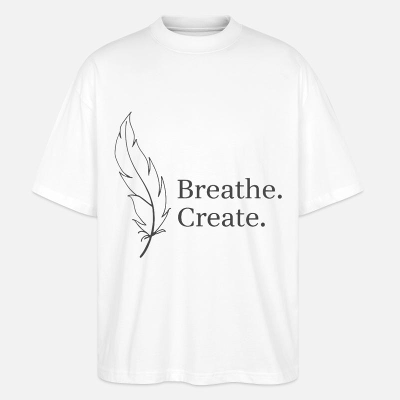 Breath Create Feather Lightness - Stanley/Stella Oversized Unisex Organic T-shirt Blaster 2.0 - white